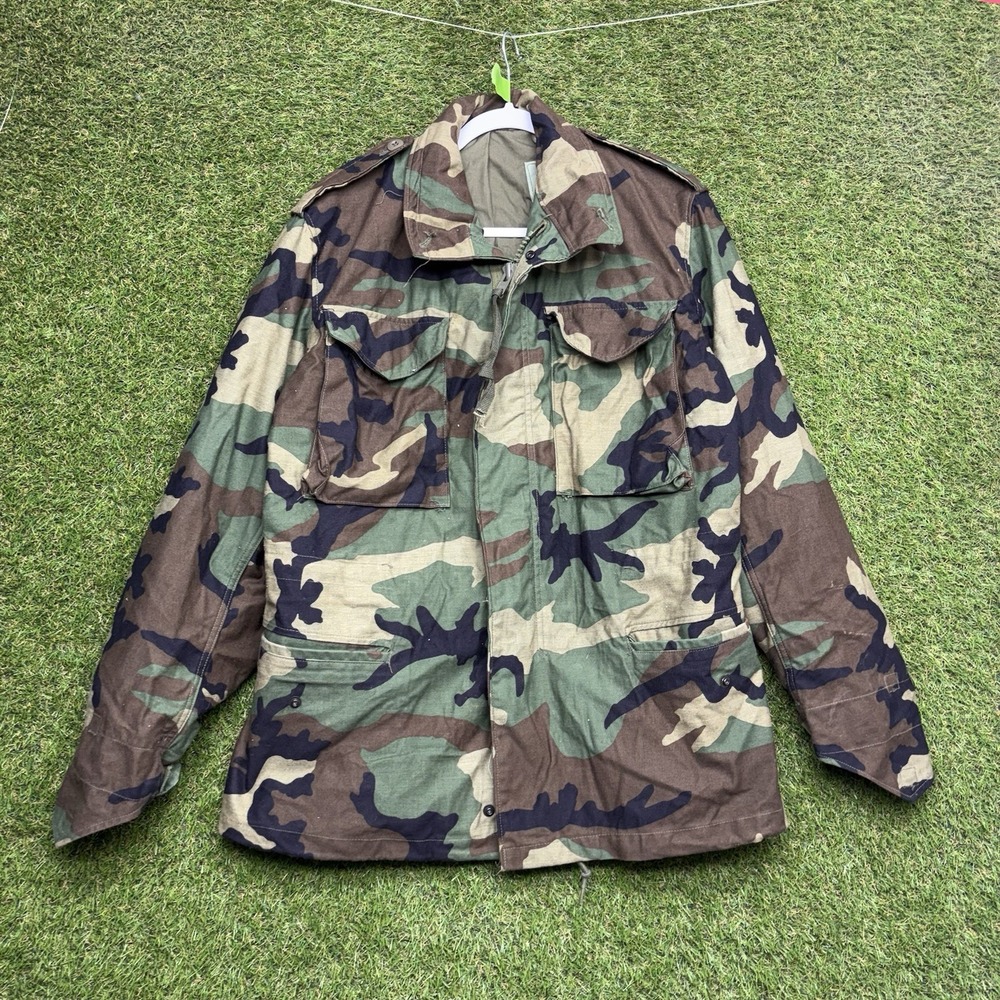 Military M65 Field Coat Jacket Mens Small Regular Woodland Camo AOP Cold 2001